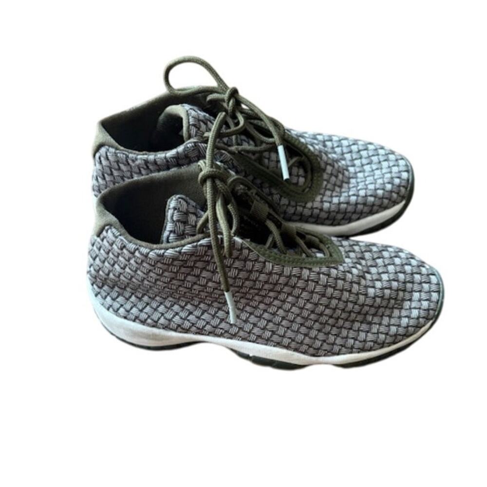 Jordan Future Mid Olive Canvas Lace Up Sneakers Size 4Y